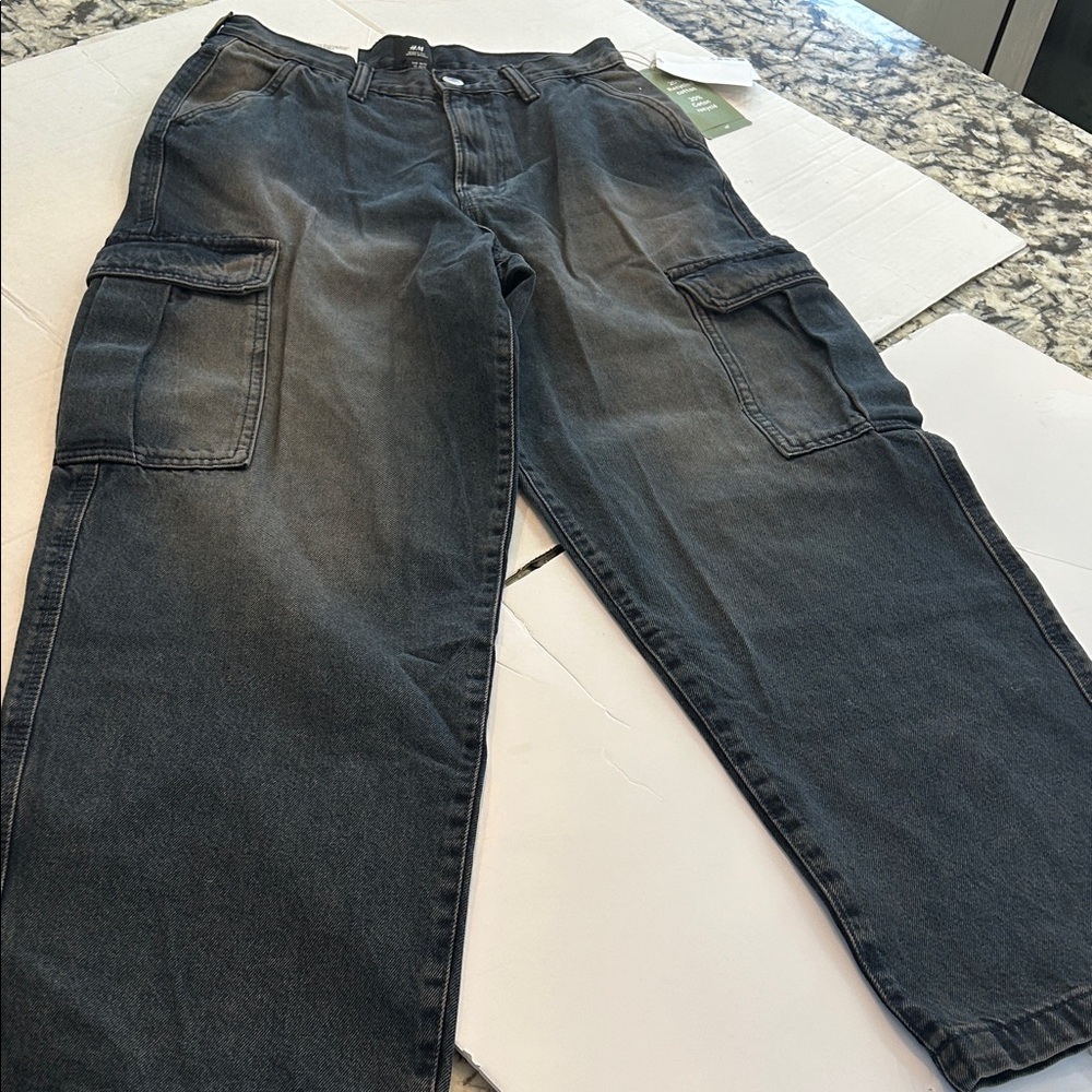 H&M Dark blue/gray Cargo Pants for Men
